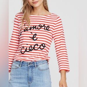 J. Crew Red and White Striped Top